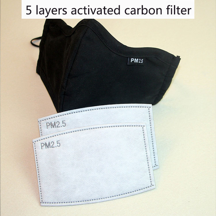 

5 layers Activated carbon filter PM2.5 Anti Haze mouth Masks replaceable filters for Activate Carbon Mask Use