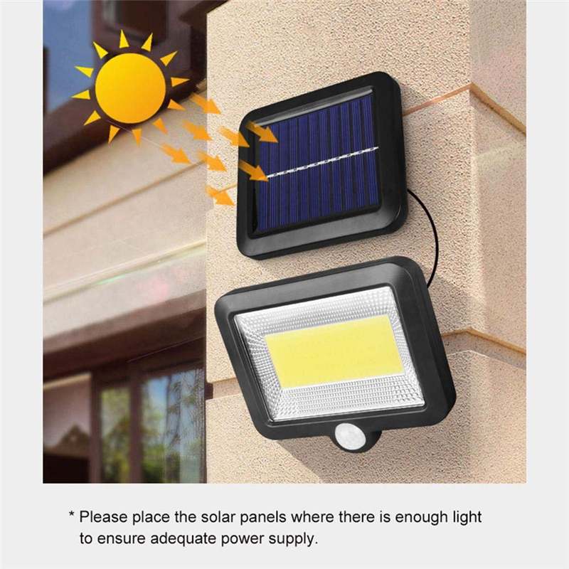 

New 100 LED Solar Light Outdoors COB Solar Garden Light Waterproof PIR Motion Sensor Wall Lamp Spotlights Emergency