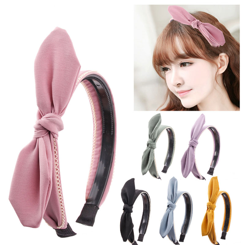 

Hot Sale Girls Pure color Bowknot Hairbands Children Kids Bow Boutique Headbands Prinecess Headwear Hair Accessories, Mixed
