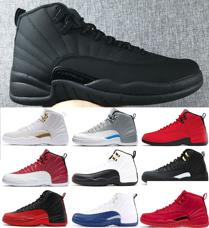 

2019 12 12s Winterized mens basketball shoes Gym red GAMMA BLUE THE MASTER Bulls FLU GAME trainers women sneakers sports shoe size 7-13, Black