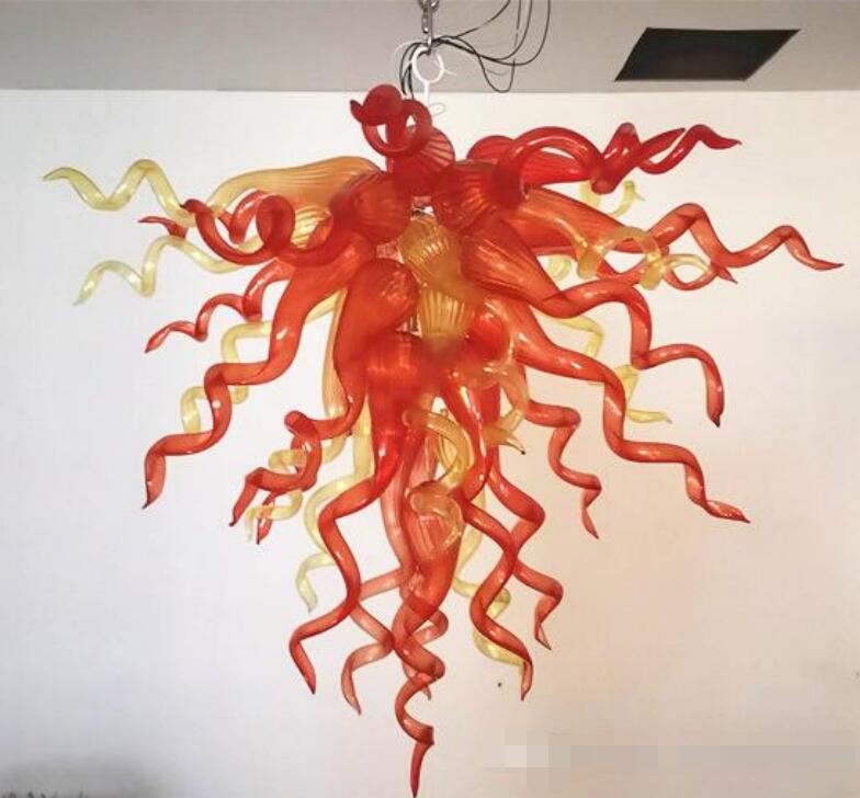 

Pendant Lamps LED Unique Design American Style Handmade Blown Glass Chandeliers Orange Pendant-Light Small Crystal Chandelier