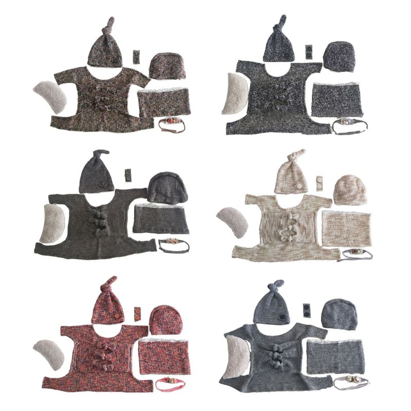 

1Set Baby Stretch Wrap Top Knot Hat Headband Newborn Photography Prop Kid Outfit