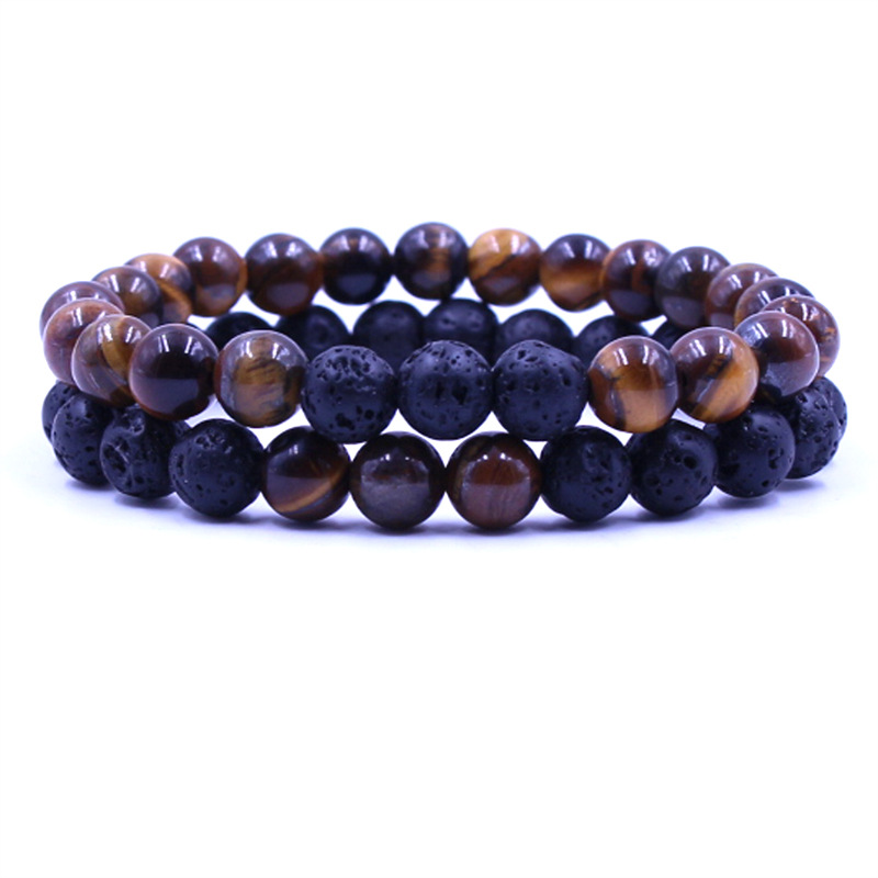 

Women Men Natural Lava Rock Beads Chakra Bracelets Healing Energy Stone Meditation Mala Bracelet Fashion Essential Oil Diffuser Jewelry