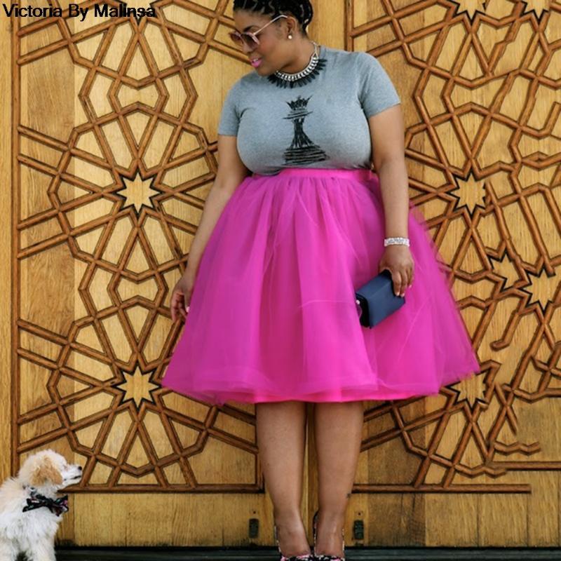 

Custom Fashion Pink Tulle Skirt Vintage Midi Pleated Skirts Womens Lolita Petticoat falda Mujer saia jupe Secret Plus Size 5XL, 59