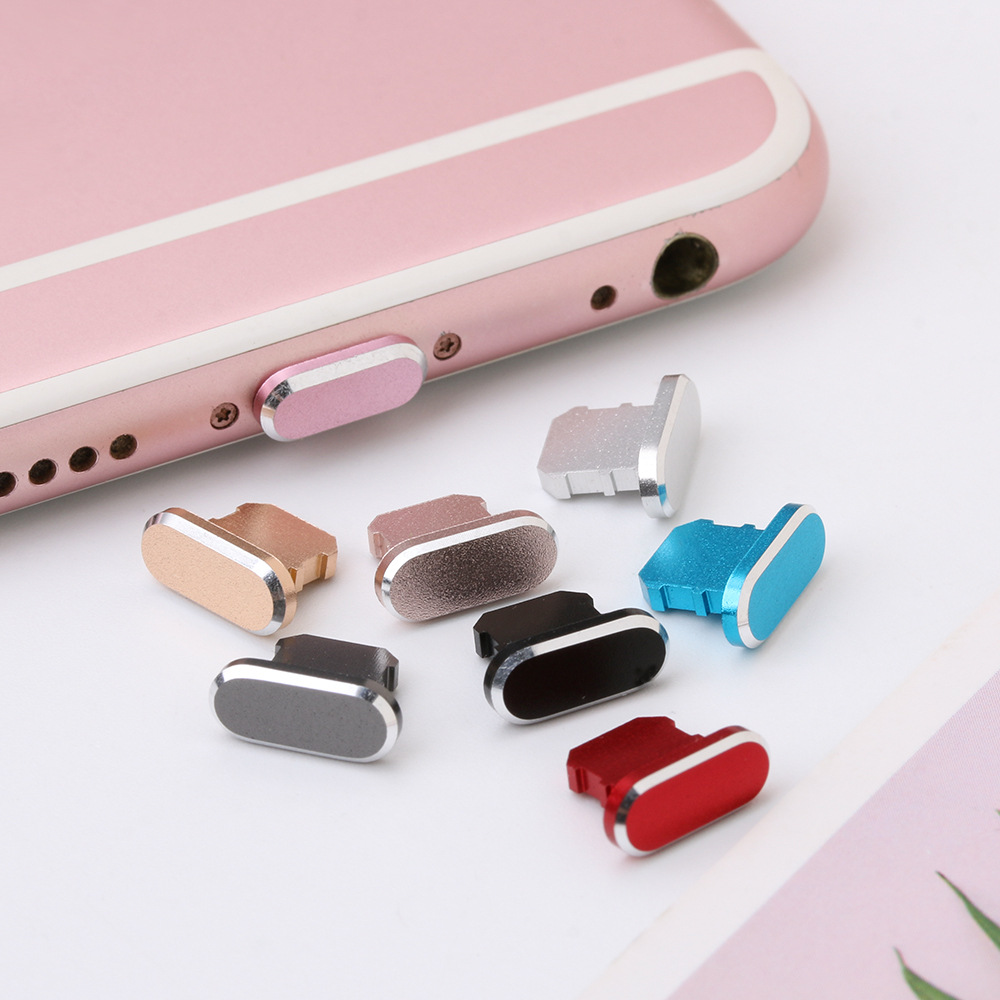 

Colorful Metal Anti Dust Charger Dock Plug Stopper Cap Cover for iPhone X XR Max 8 7 6S Plus Cell Phone Accessories