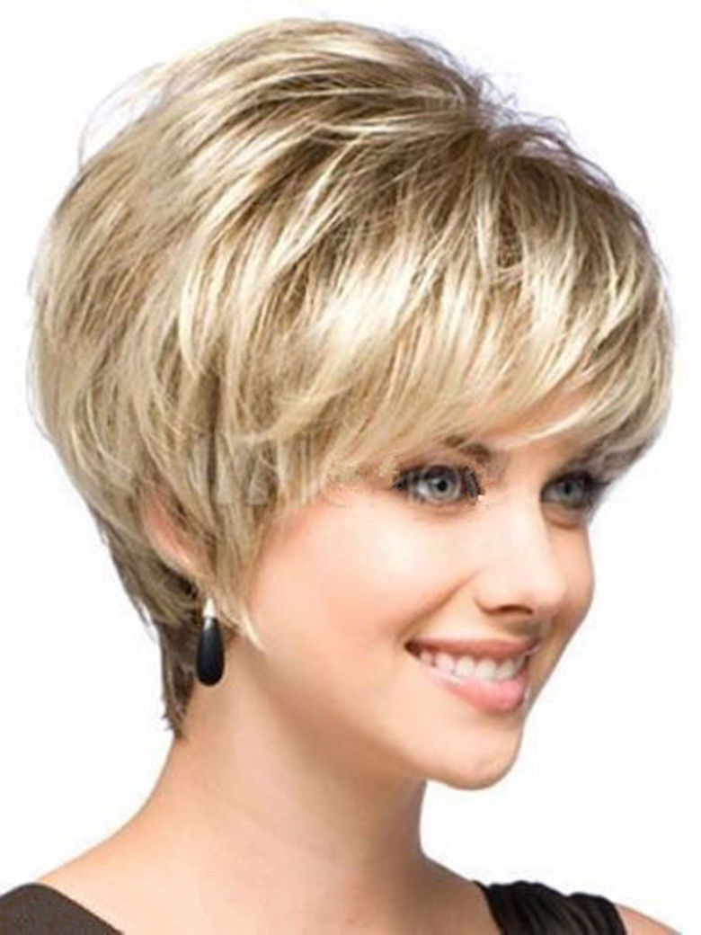 

Women short hair wigs mix blonde Natural Hair Full wigs +free wig wig, Black