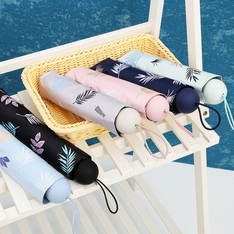 

Durable Portable Reinforced Plant Stamping Rain-Proof Windproof Frame 3 Folds Sunshade Umbrella Rain Women