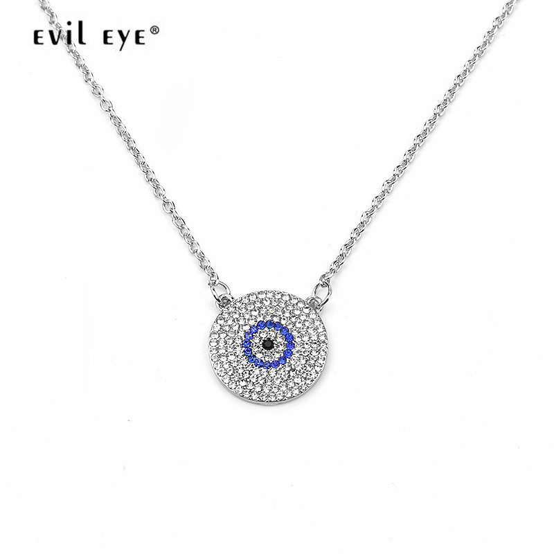 

Chains Evil Eye Pendants Necklaces For Women Gold Silver Color Chain Necklace Girls Good Luck Gifts EY164