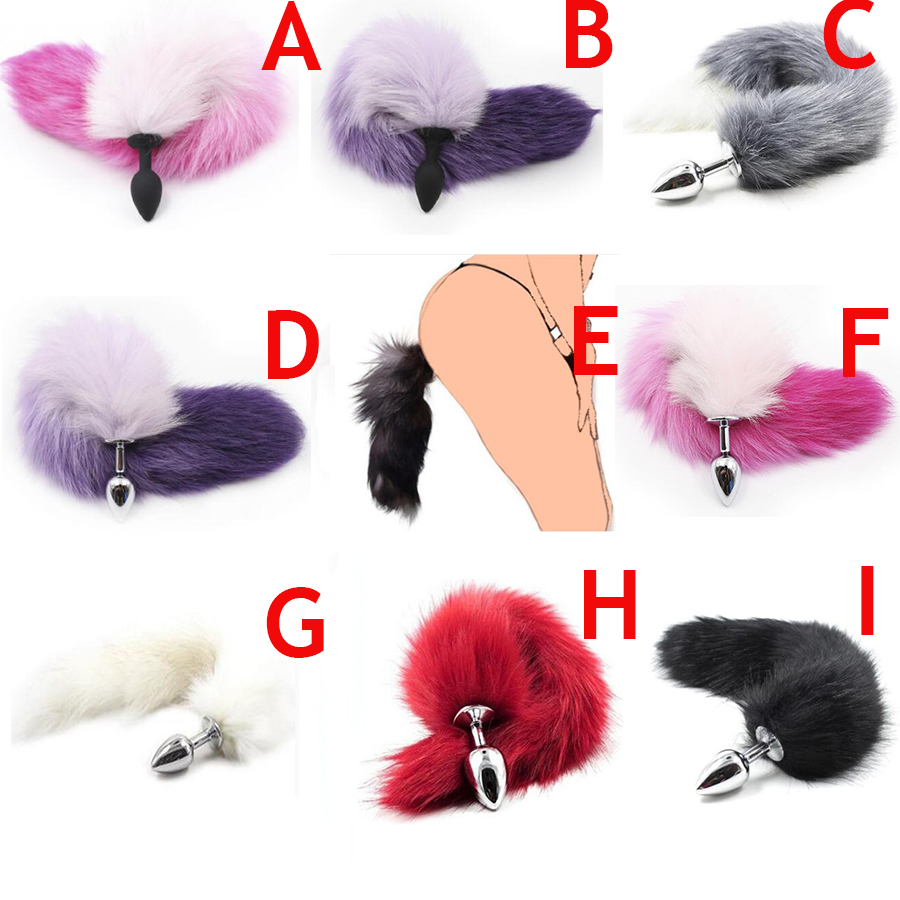 Fetish Fantasy Soft Wild Fox Tail Metal Steel /Silicone Anal Plug Butt for Women,Cosplay Accessories,Crawls Paws C18112701