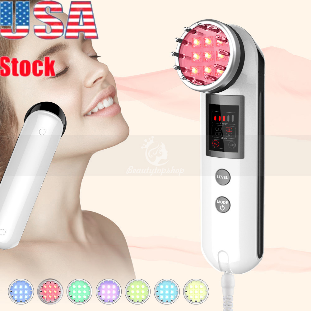 Best Light Therapy Device LED Light Micro Current Treatment Facial Red Light Therapy Massager Device Photon Skin Rejuvenation