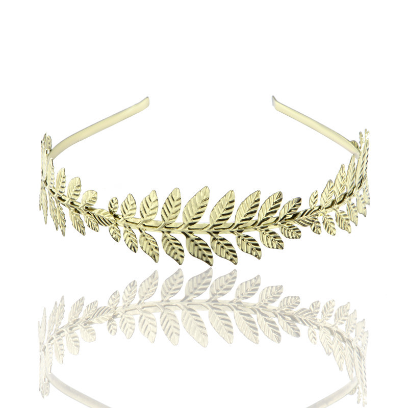 

Fashion Wedding Bridal Headpiece Hair Accessories Leaf Hoop Hair Hoop Baroque Bride Jewelry Cross-border Leaf Hair Ornament FG062