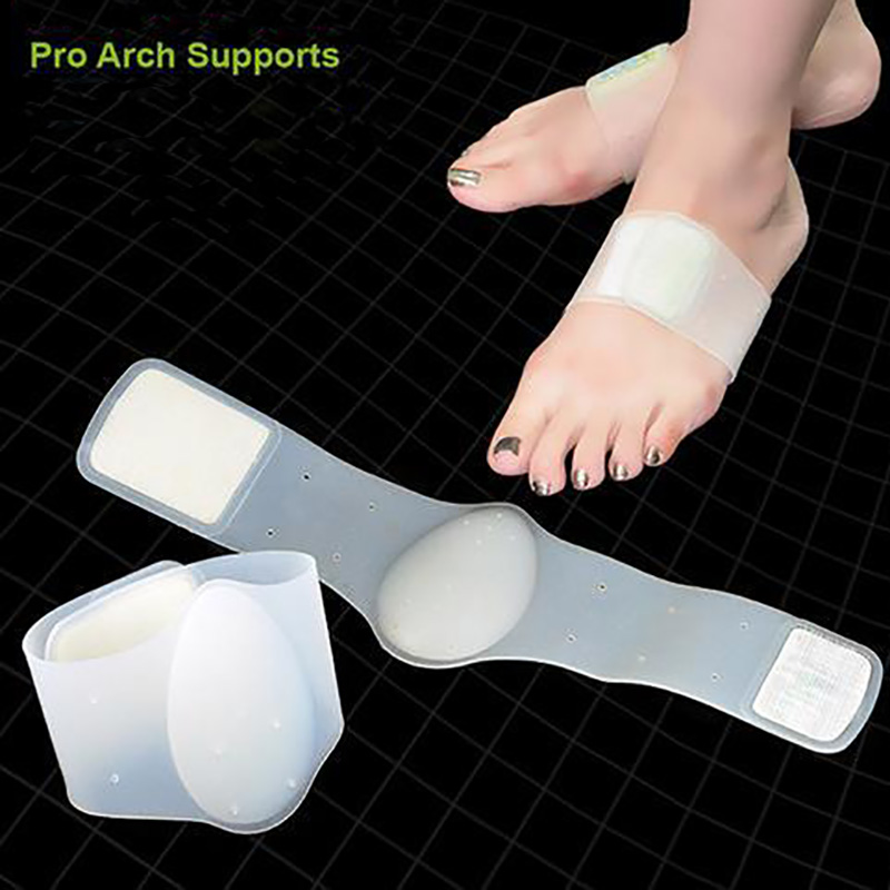 

USHINE Silicone foot arch pad flat foot orthopedic insole bandage bandage support half yard arch pad man woman insole, White