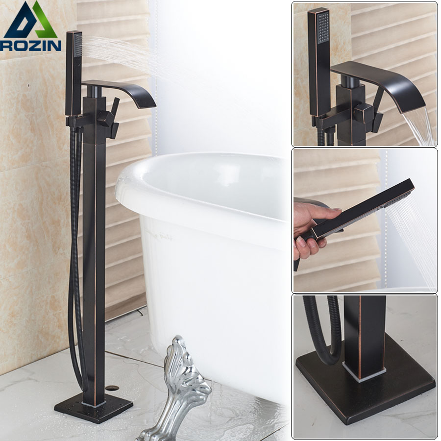 Chute deau Noire Baignoire Douche Robinets Support Mural M/élangeur de Douche Robinets deau Chaude Froide Bain Douche Robinet