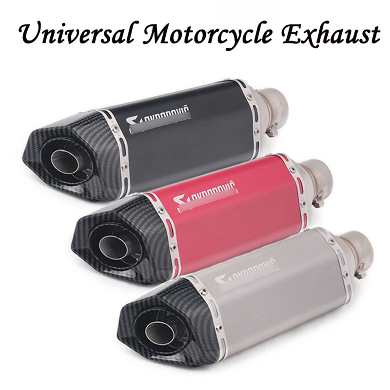 

370mm Universal Motorcycle Exhaust Pipe Escape Muffler With DB Killer Sticker For Ninjia300 250 Z750 R25 R3 TMAX530 R6 Dirt Bike
