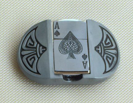

Retail New Spades 10JQKA Playing Cards Kerosene Lighter Cowboys Belt Buckle With Metal Men Belt Accessories Fit 4cm Wide Belt2883