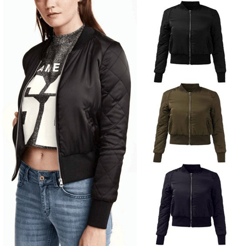 

Women's Jackets ZANZEA Fashion Winter Warm Womens Quilted Zipper Slim Fit Short Bomber Jacket Coat Cotton Padded Outerwear Plus Size, Yellow