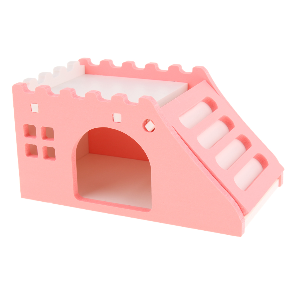 

hamster hideout house, pet rat exercise toys for small animal habitat w/ stair