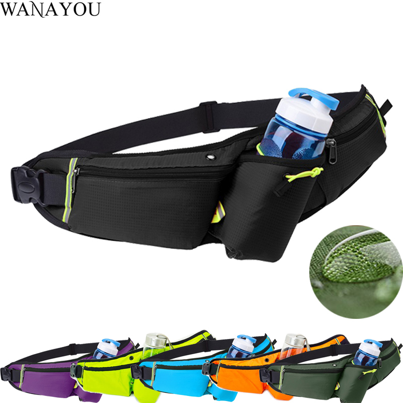 

WANAYOU Waterproof Running Waist Bag,Unisex Marathon Jogging Cycling With Water Bottle Pouch,6 Inch Mobile Phone Waist Belt Pack, Purple