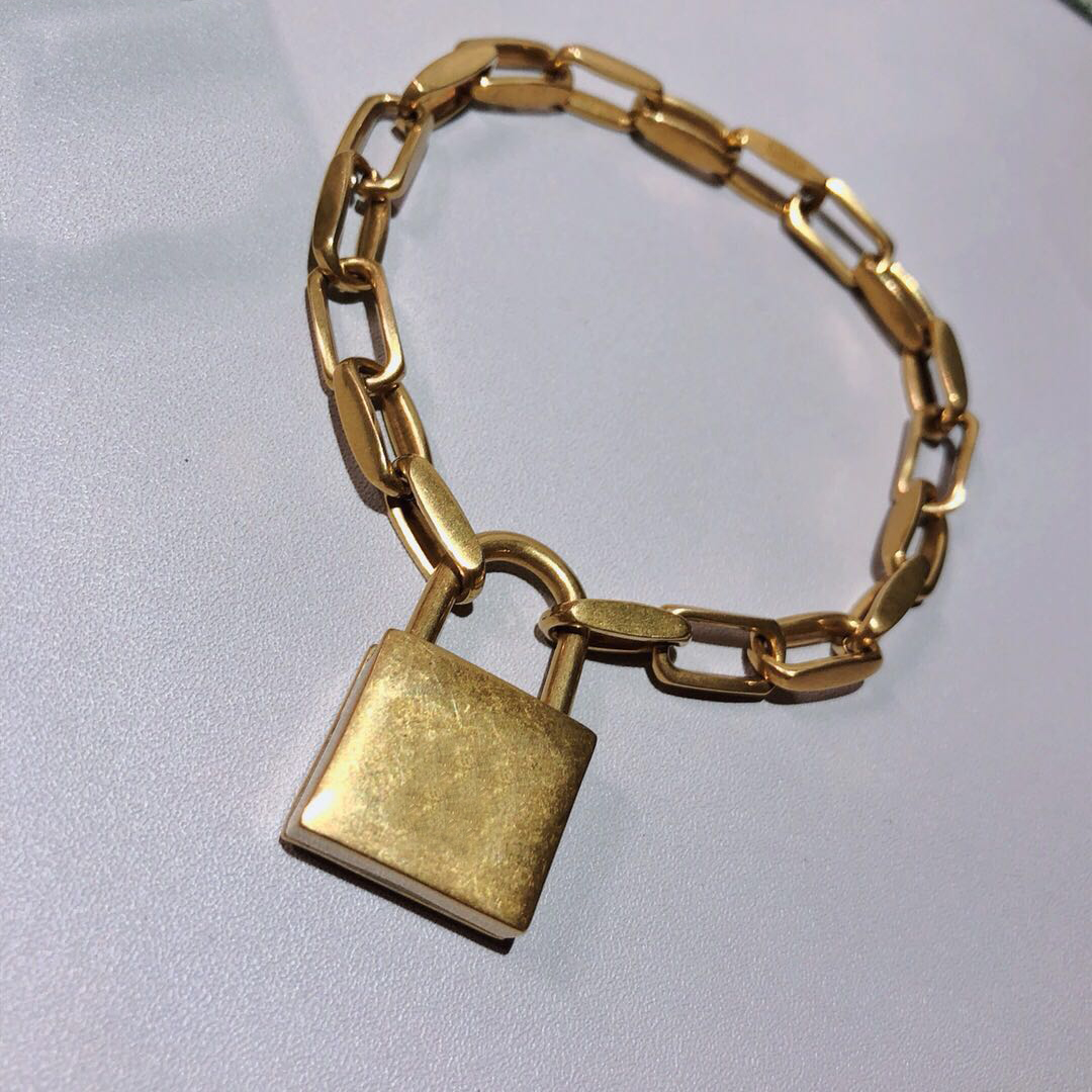 

Fashion gold Lock necklace pendant chains bijoux for mens and Women Party Wedding Lovers gift hip hop jewelry with box