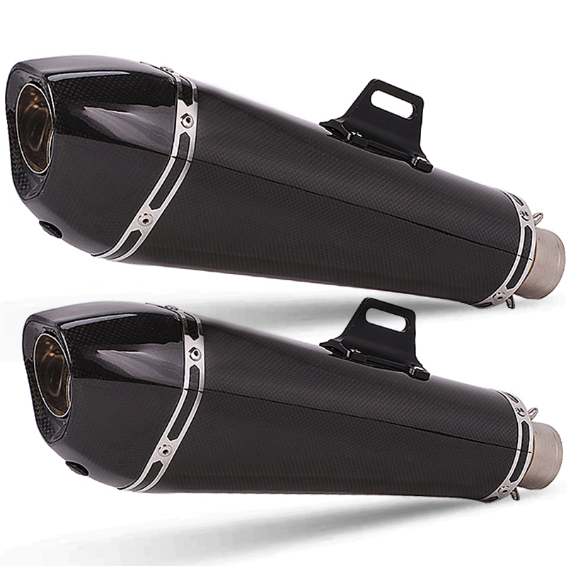 

universal 51mm motorcycle ak exhaust pipe escape moto carbon fiber with db killer for cbr300 cbr500 gsxr750 sv650 z400 r3 r25 k8