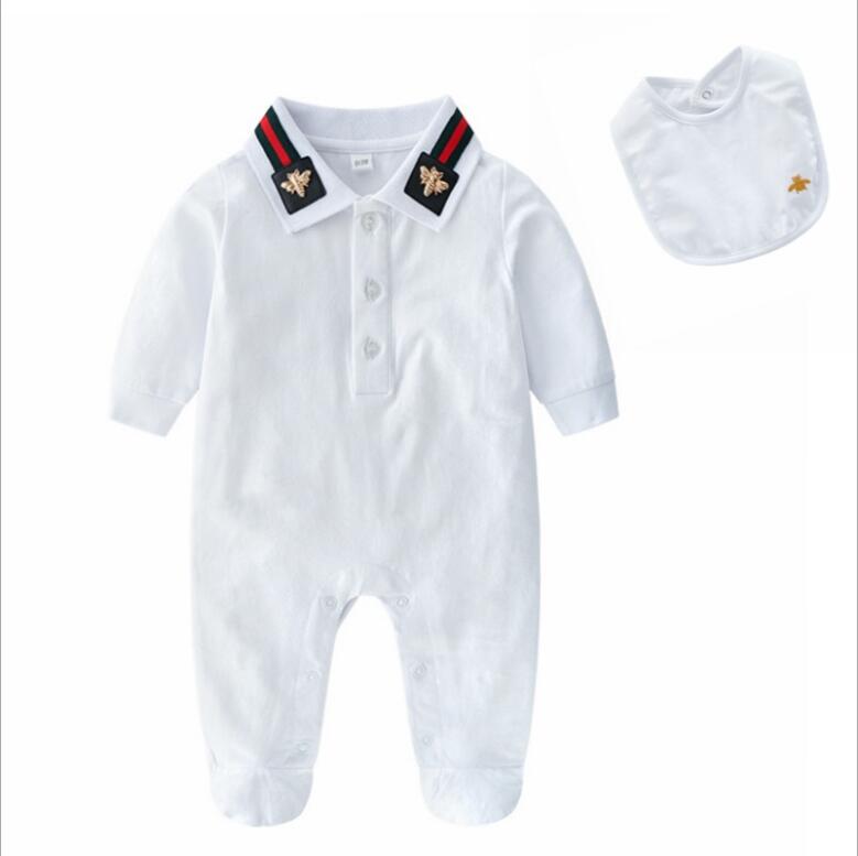 

NEW BABY BODYSUIT spring and autumn baby boy autumn pure cotton baby clothes newborn long sleeve hardcover creeper, White