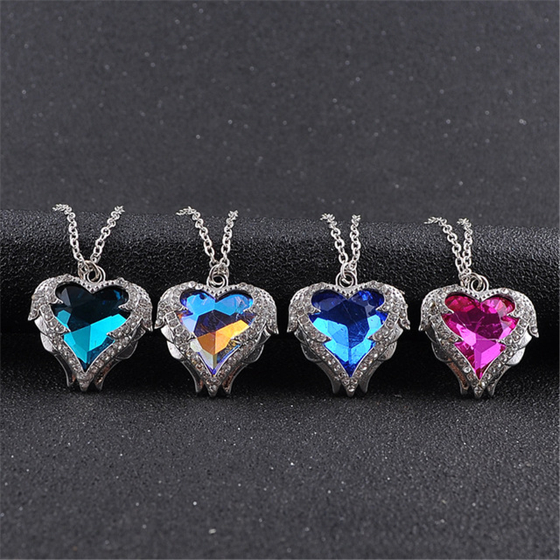 

New 2019 Titanic Heart of Ocean blue heart love forever pendant Necklace Give women the most beautiful gifts Free shipping