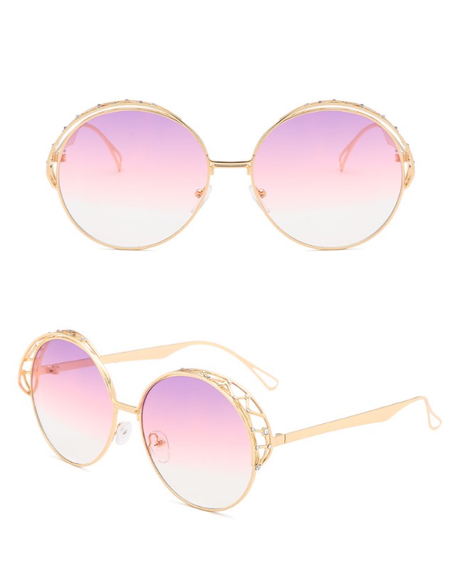 

Vintage Round Sunglasses 2019 Women Ocean Color Lens Mirror Sunglasses Female Metal Frame Circle Glasses large frame sunglasses 9011