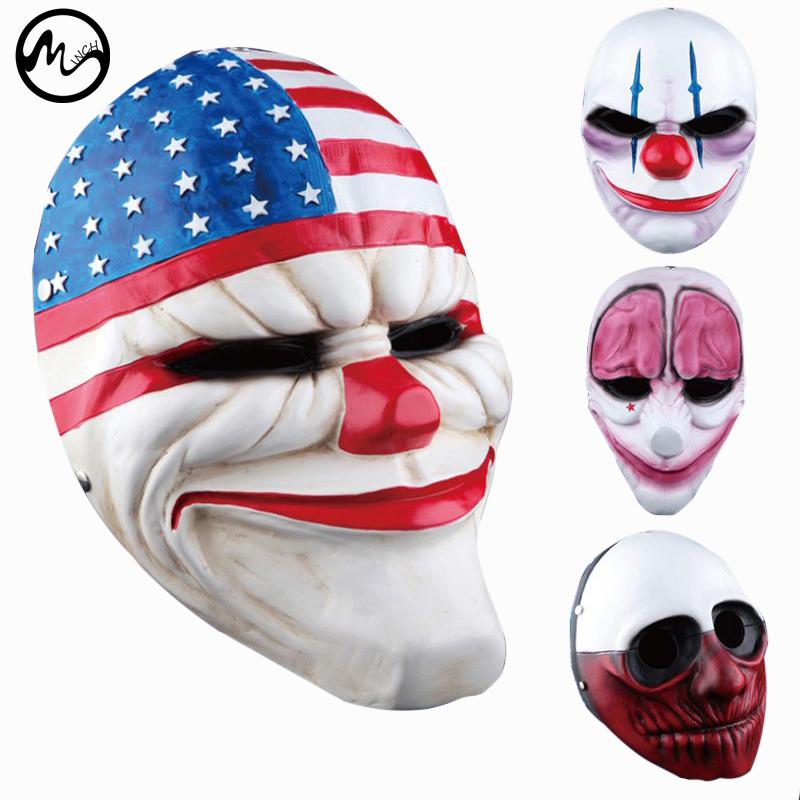 

Clown Masks for Masquerade Party Scary Clowns Mask Payday 2 Halloween Horrible Mask 4 Styles Halloween Party Masks