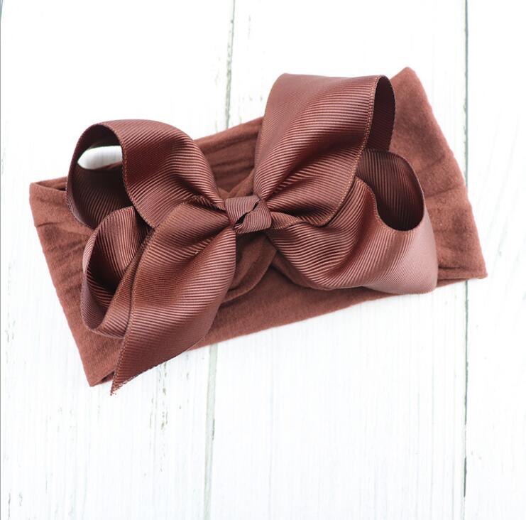

Bulk Kids Soft Bowknot Nylon Headbands,Large 5" Ribbon Hair Bow Match Nylon Headbands Children Girls Hair Accessories, Multi