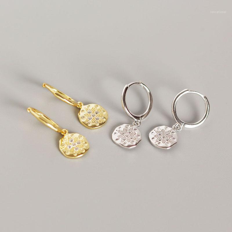 

Women Round Coin Earrings 925 Sterling Silver Earrings Fashion Style Gold Silver Dangle Earrings Lady Jewelry Gift1