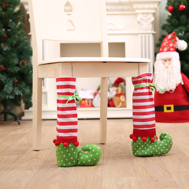 

Christmas Table Chair Cover Cute Elf Boots Interesting Santa Claus Xmas Home Party Table Decorations Decoration Gifts