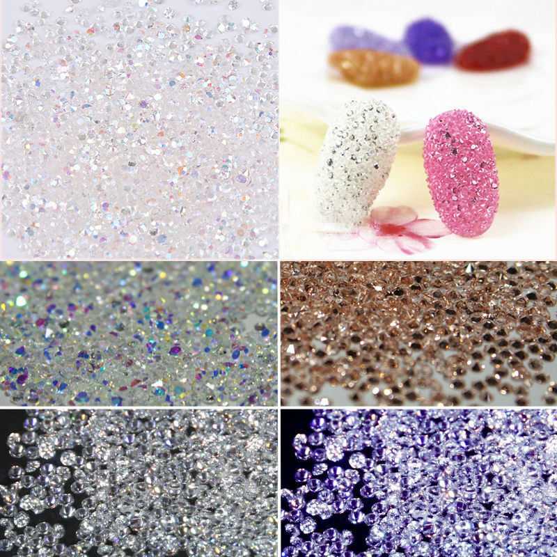 

1.1mm 1.2mm Micro Nail Rhinestone 3D Crystal Glass Glitter Gems Nail Art Decorations Mini Beads Diamonds DIY Stones Accessories