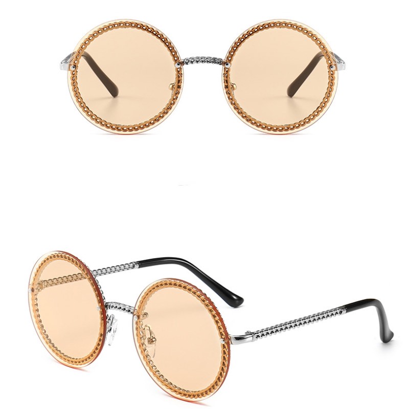 

Fashion Dazzle Colour Sunglasses 2019 Retro Full Small Round Frame Decorative Eyeglasses Causal Woman Travel Circular Eyewear 2019-c