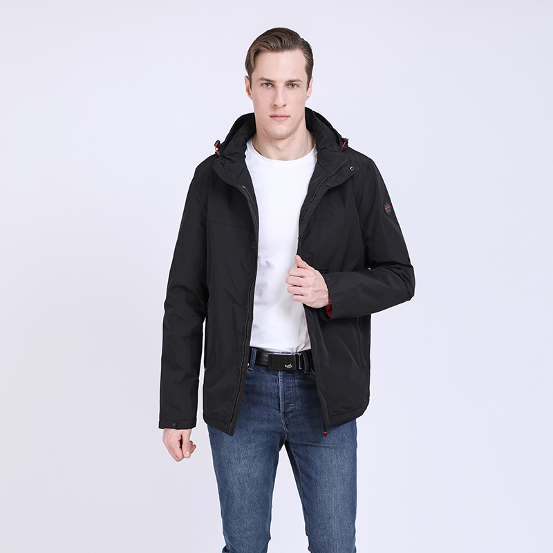 

TALIFECK 2019 New Men Spring and Autumn Coat Men's Casual Jacket high quality Male Outerwear Fashion Men Thin Solid Jacket, Black