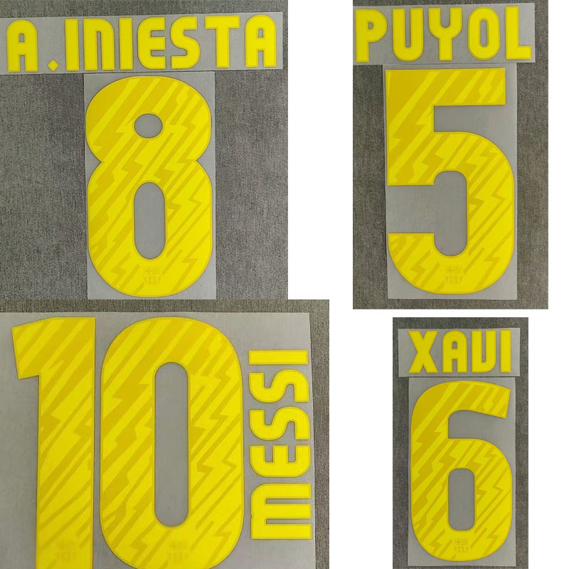 

2010-2011 Messi Nameset A.Iniesta Xavi David Villa Puyol Printing iron On Transfer Patch Badge