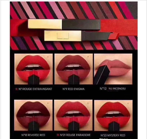 

cosmetics new Famous brand The Slim Rouge Leather Matte Lipstick Colors number N1 N9 N12 N18 N21 N23 N5