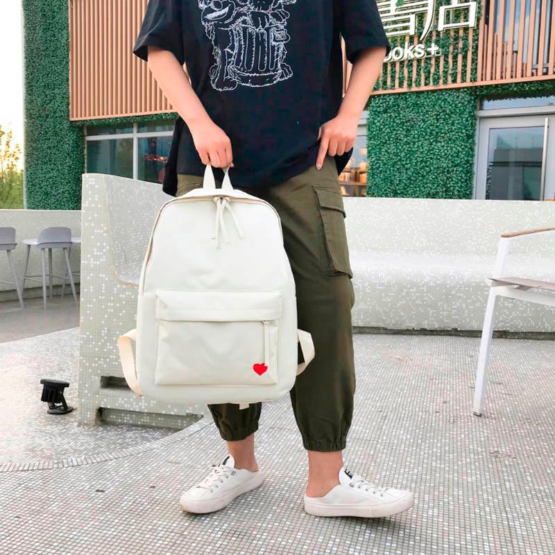 

Aelicy Backpack schoolbags Fashion Women Men Solid Color Canvas Capacity Student Backpack Travel Couple Bag laptop bag mochila, Beige