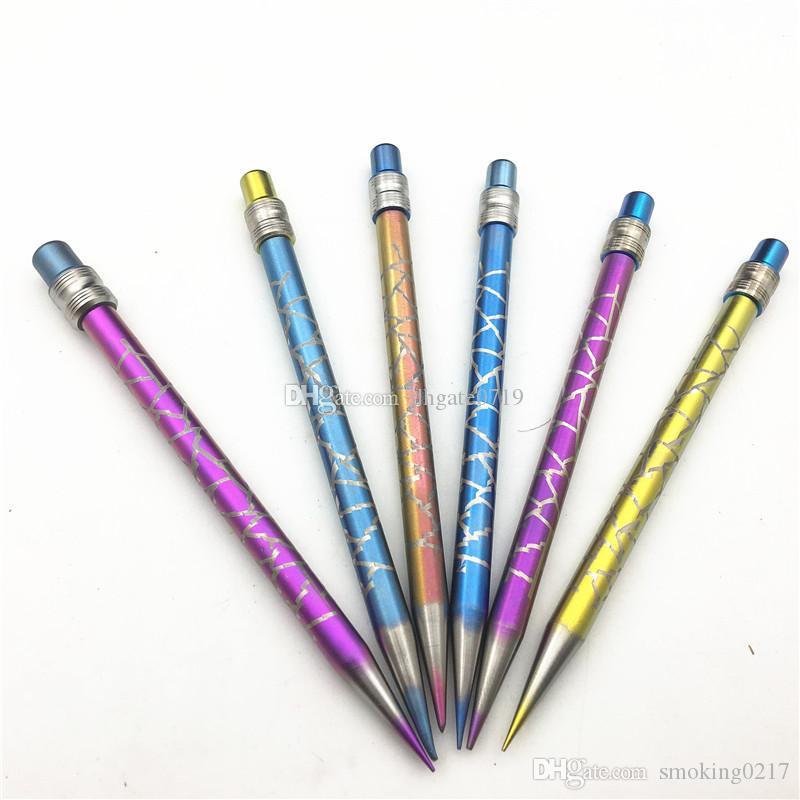 Titanium Tool Pencil Shape Style Pyrex oil wax Dabber Tool anodized 5 colors for choice For Glass water Bong carb smoking nail-image-539165125