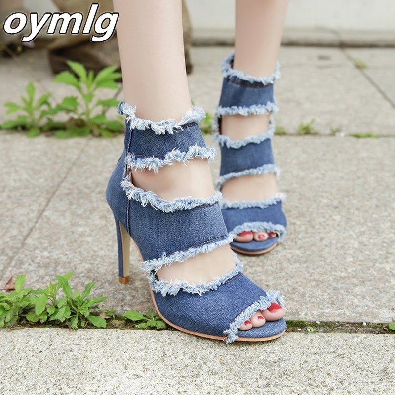 

Shoes For Women Sandals Fish mouth Shoes Thick heel Sandals 2020 Ladies Plus Size, Light blue