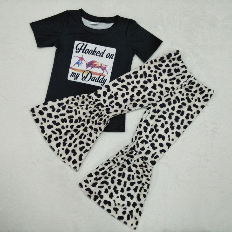 New Fall/winter baby girls kids wear outfits hooked on my daddy 2pcs milk silk ruffle pant boutique children clothing Y200525-image-545136211