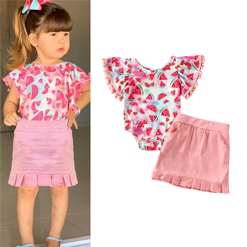 

2020 Baby Girls Off Shoulder Clothes Outfits Kids Plaid Balloon Sleeve T-shirts Crop Tops Denim Suspender Pants Outfits, As pic