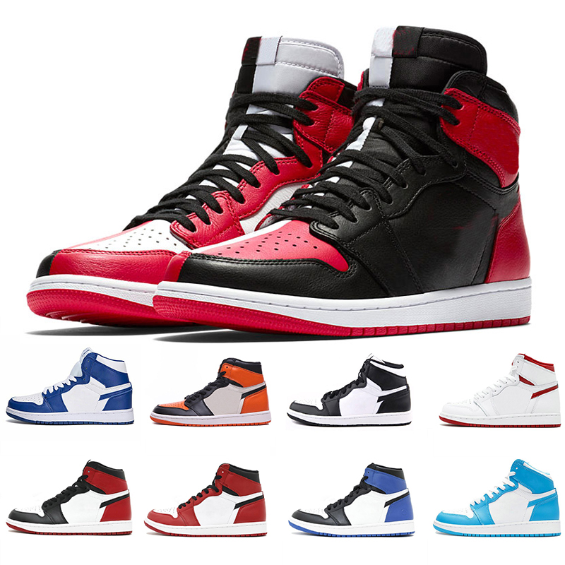 

1s basketball shoes black toe chicago bred white Shattered Backboard Shadow Men Sport Sneakers size 40-46