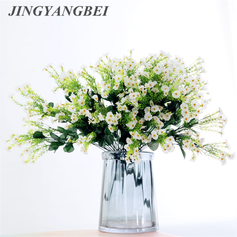 

Artificial flower wild chrysanthemum fake flower 13 fork daisies Christmas wedding holiday party home outdoor decoration, White