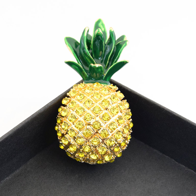 

Clothes & Accessories Brooch Accessories Green Drill Exquisite Pineapple Brooch Suit Gift Clothing Accessories Fruits Lead Needle Pin