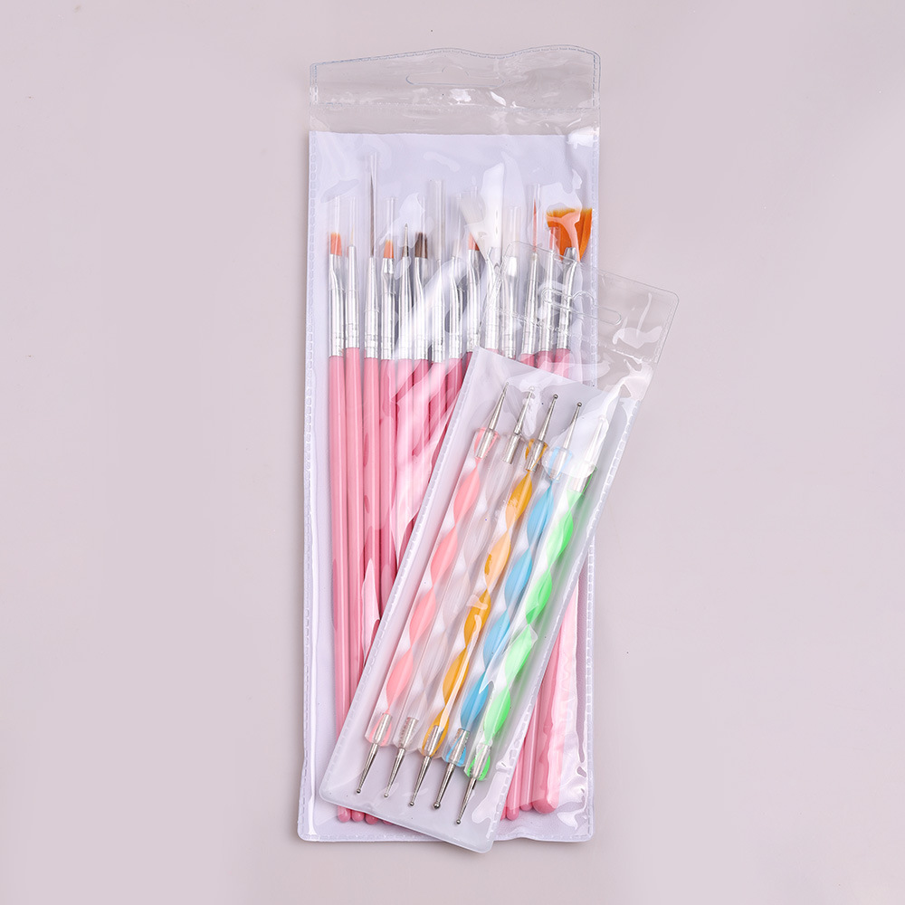 

20Pcs Manicure Brushes Set For Nail Art Painting Brushes Dotting Design Manicure Nail Brush Kit With Dotting Pen Tools