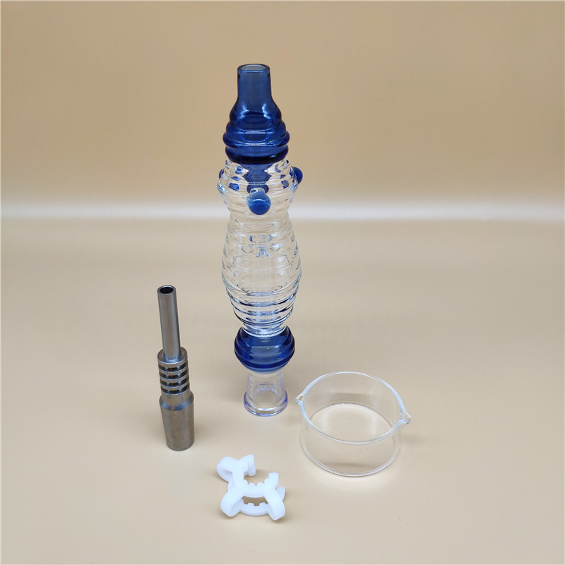 

Popular HOT Style Wave Nectar Collectorx Set with 14mm Titanium Nail & Plastical Connector& Glass Bowl For Straw Glass Bongs