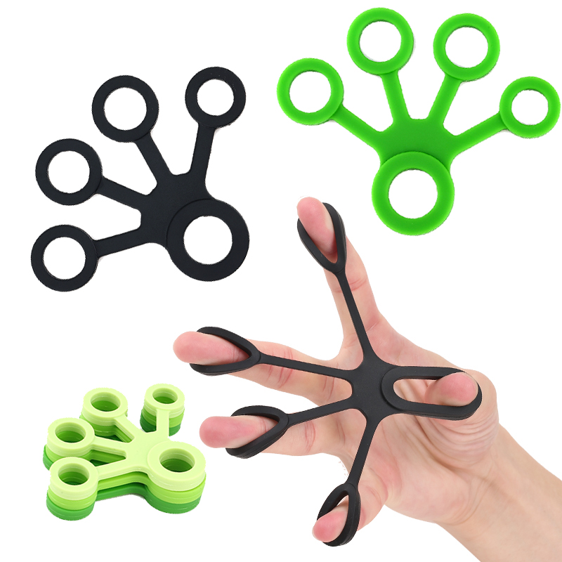 

Finger Hand Grip 3 Levels Silicone Ring Gripper Strengthener Exerciser Trainer Resistance Band Fitness Expander Stretcher, Green