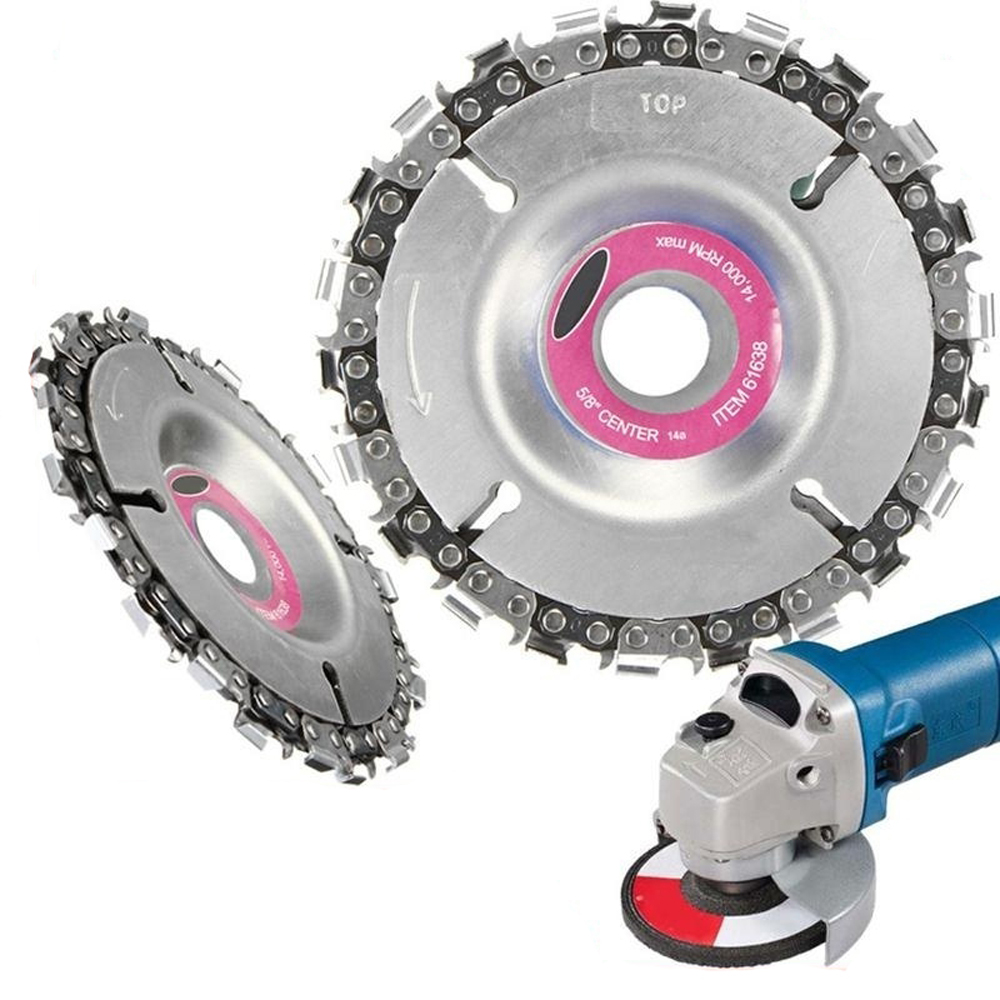 

4 Inch Grinder Disc and Chain 22 Tooth Fine Cut Chain Set For 100 115 Angle Grinder 5/8 Inch Center Hole