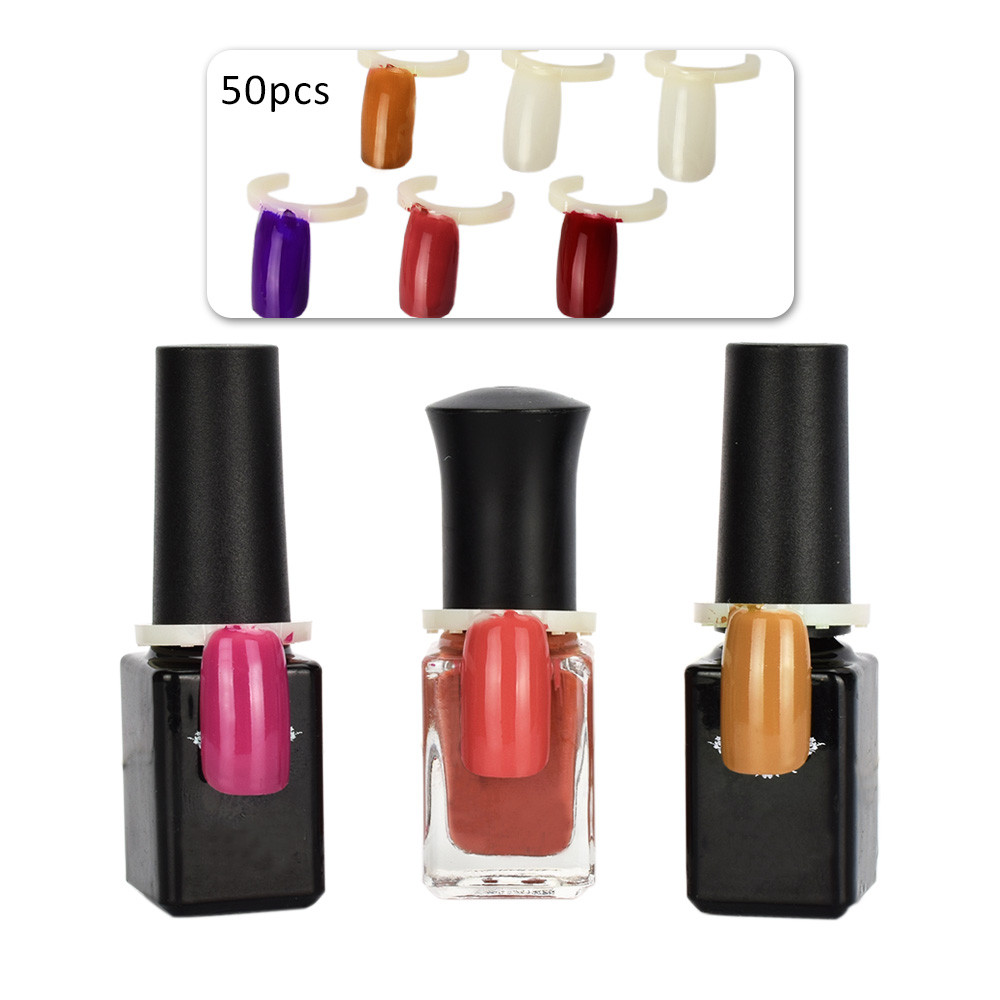 

50pcs False Nails Art Polish Display Nail Rings Manicure Butterfly Rose Practice Acrylic Full Nail Tips Polish UV Gel Color Pops, Red;gold
