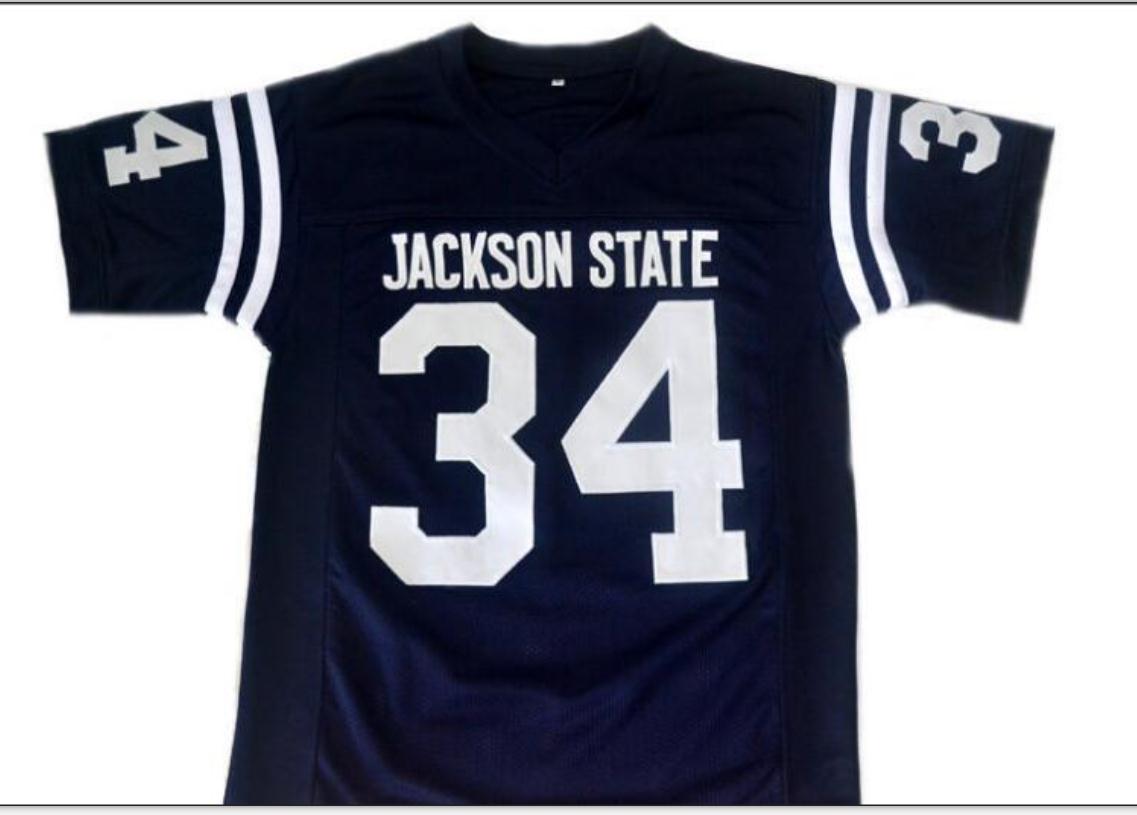 

Custom Men Youth women Vintage #34 WALTER PAYTON JACKSON STATE College Football Jersey size s-5XL or custom any name or number jersey, Black